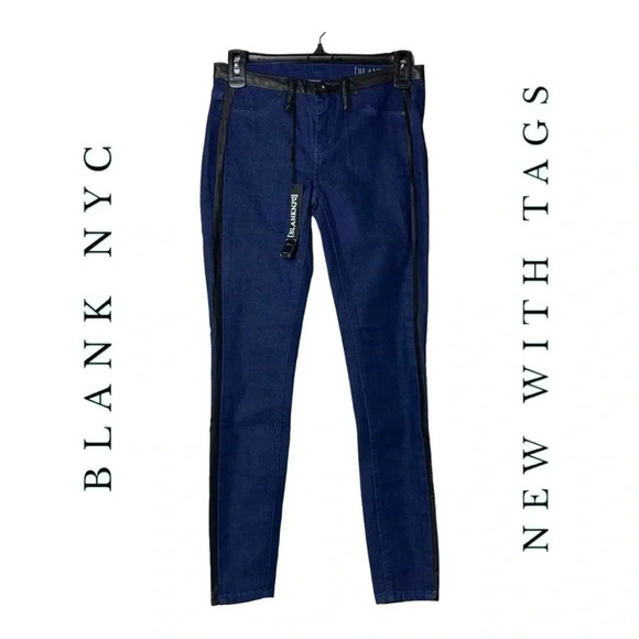 1495. BLANK NYC YHE LOVE & THEFT DENIM JEANS WITH FAUX TRIM ANKLE SKINNY 29”‎ - Picture 1 of 10